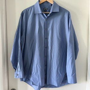 Kenneth Cole Reaction Slim Fit Men's Dress Shirt 17 1/2 32/33  XL Blue